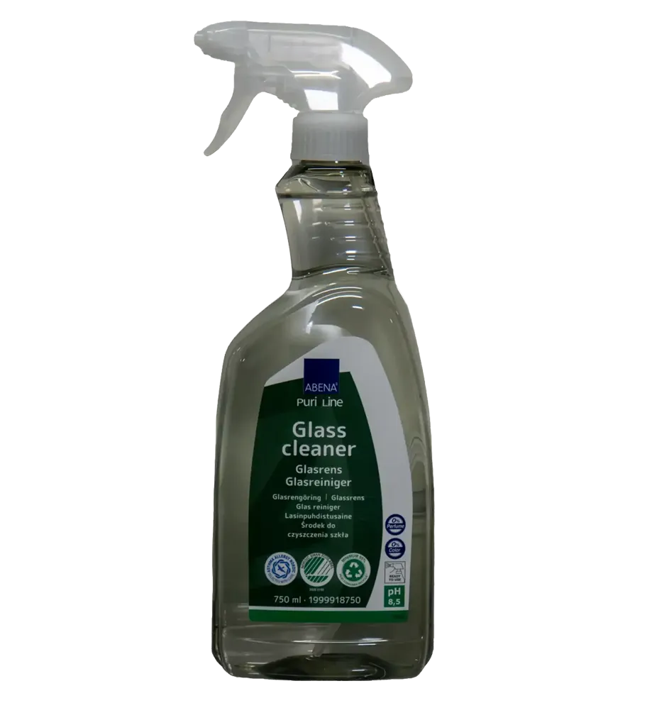 Abena Puri Line glasrens 750 ml sprayflaske, svanemærket og allergivenlig rengøringsartikel uden parfume til professionel erhvervsrengøring. Rengørings Artikler
