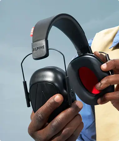 Sort Alpine høreværn/earplugs, personlig sikkerhedsudstyr.